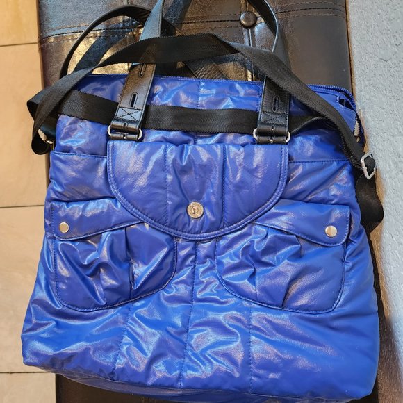 Via Spiga Logo Cobalt Blue Tote Shoulder Bag - Picture 3 of 11